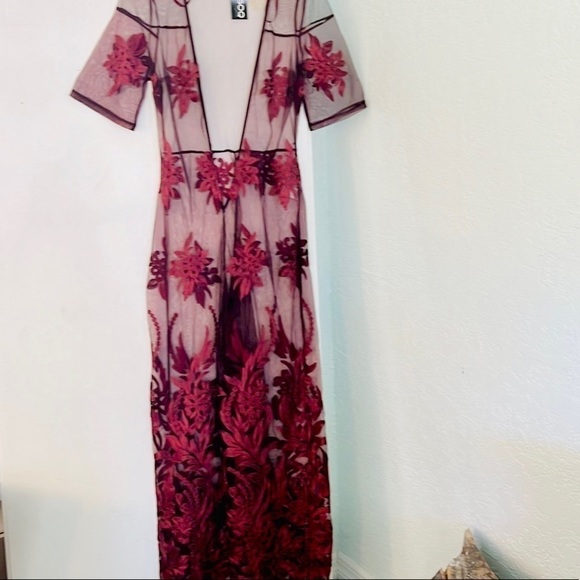 NWT,Gold Label WOW Couture,Wanderlust in Wine, Line w/A Bodysuit/Shaper,Stunning - Picture 10 of 14